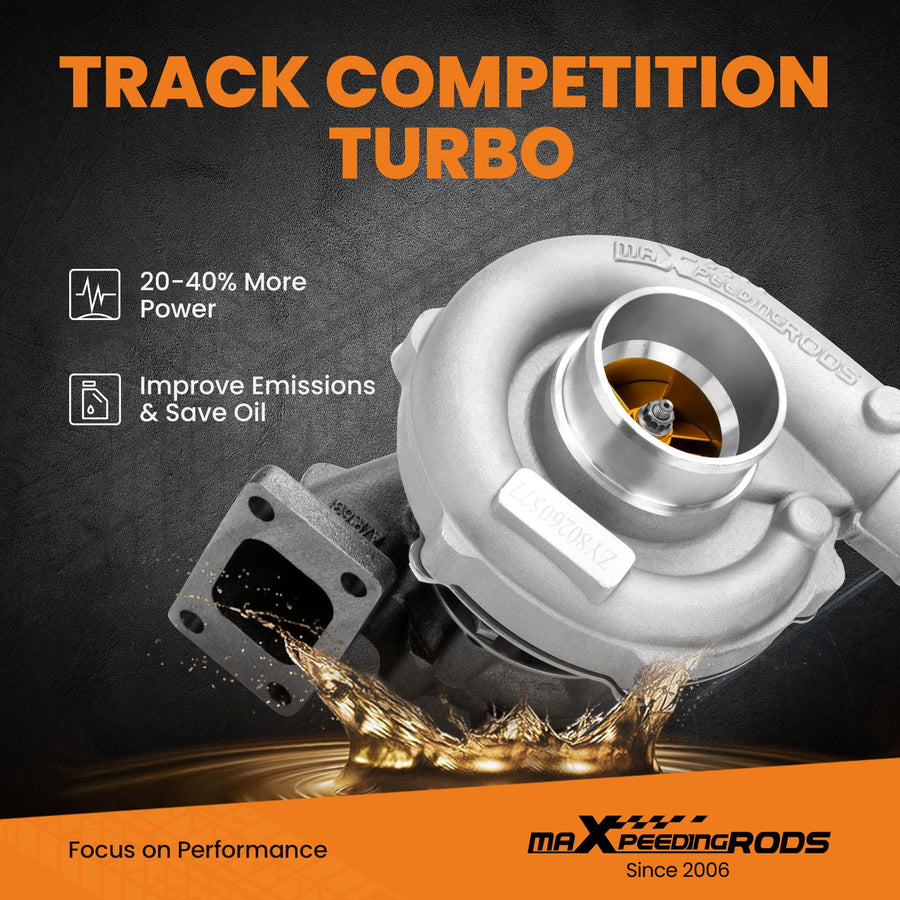 Billet kompressorin pyörä yleismallinen turbo Turboahdin T3T4 T04E T3 .63 A/R turbiini 1.5L-2.5L moottorille, 400 hv