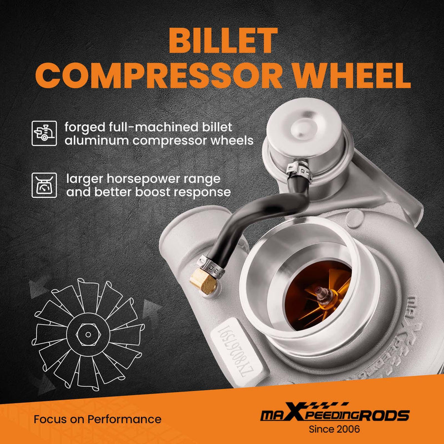 Billet kompressorin pyörä T25 laippa GT2871 GT2860 katuversio Turbo A/R .64 Turboahdin toimilaitteella