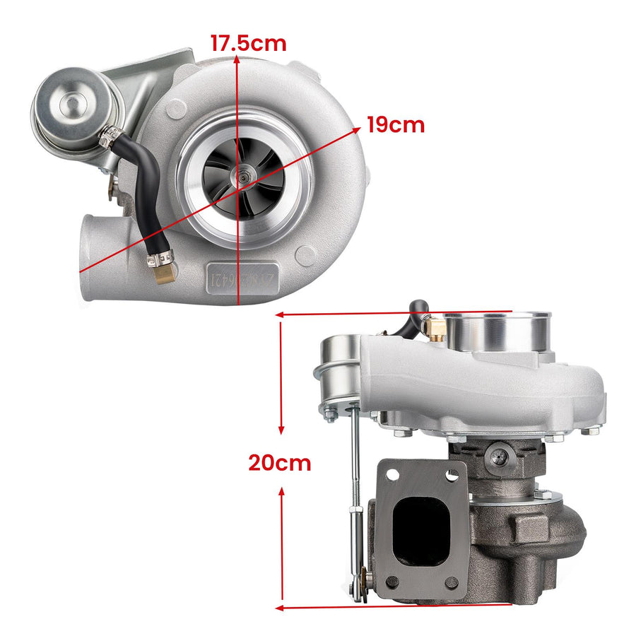 GT2871 GT2860SR20 Päivitys Turboahdin 350 hv, 0.6 A/R, 0.64 A/R, 5-pulttinen laippa, universaali öljy- ja vesijäähdytys