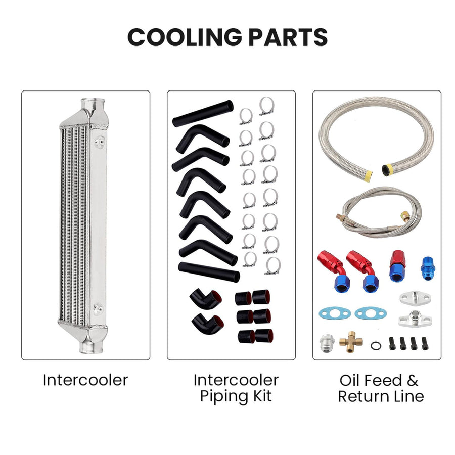 GT35 Turbo Kit / Wastegate + välijäähdytin + putkisto yhteensopiva Honda B16 B18 K20 F22 -moottoriin