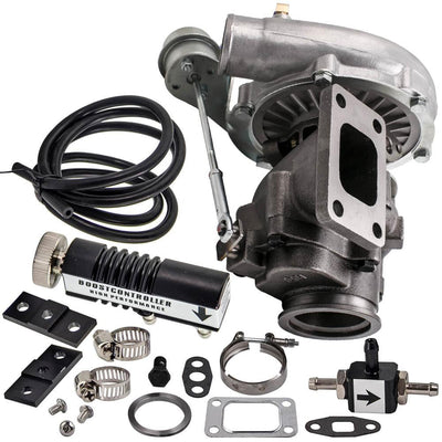 T04e T3/t4 Turbo Turboahdin kompressori V-laippa + manuaalinen ahtopaineen säädin (1-30 psi säätö)