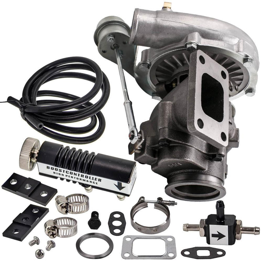 T04e T3/t4 Turbo Turboahdin kompressori V-laippa + manuaalinen ahtopaineen säädin (1-30 psi säätö)