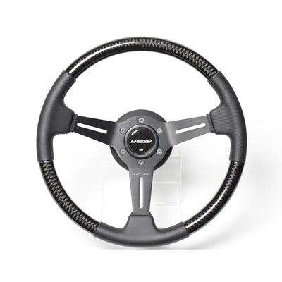 GReddy Sports "Real Carbon" Ratti (47 mm syvyys), mustat puolat - 340 mm
