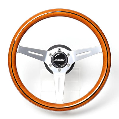 GReddy Sports "Wood Type" Ratti (47 mm syvyys), vaaleanruskea, alumiiniset puolat - 340 mm
