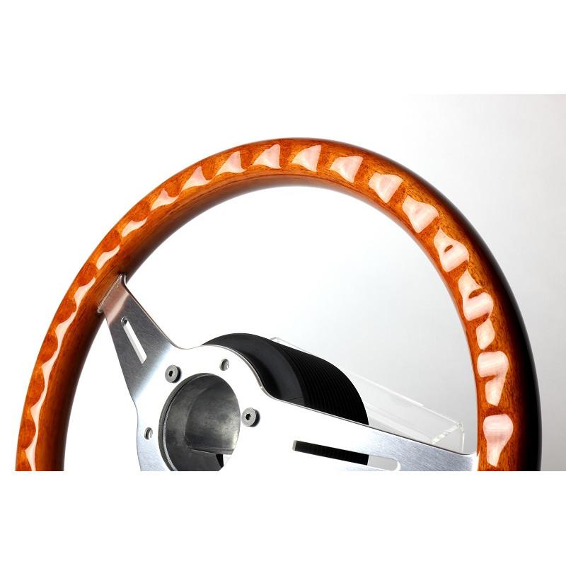 GReddy Sports "Wood Type" Ratti (47 mm syvyys), vaaleanruskea, alumiiniset puolat - 340 mm
