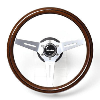 GReddy Sports "Wood Type" Ratti (47 mm syvyys), tummanruskea, alumiiniset puolat - 340 mm