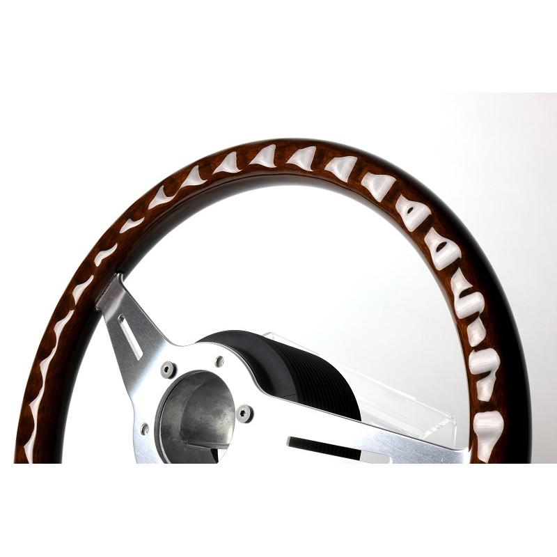 GReddy Sports "Wood Type" Ratti (47 mm syvyys), tummanruskea, alumiiniset puolat - 340 mm