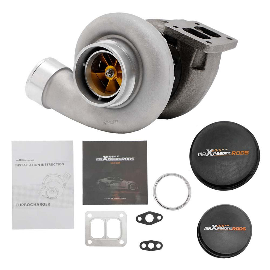 Billet kompressorin pyörä katuversio Turbo Turboahdin GT45 T4 V-laippa kom. A/R .66 A/R 1.05 öljyjäähdytteinen 600+hv