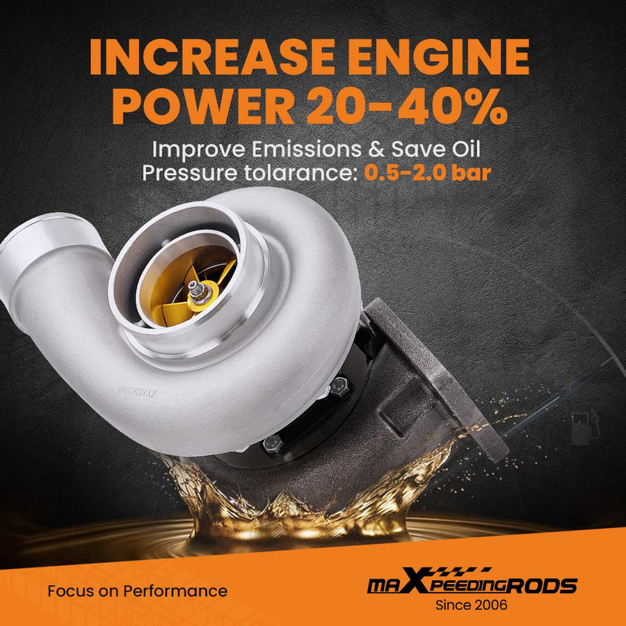 Billet kompressorin pyörä katuversio Turbo Turboahdin GT45 T4 V-laippa kom. A/R .66 A/R 1.05 öljyjäähdytteinen 600+hv