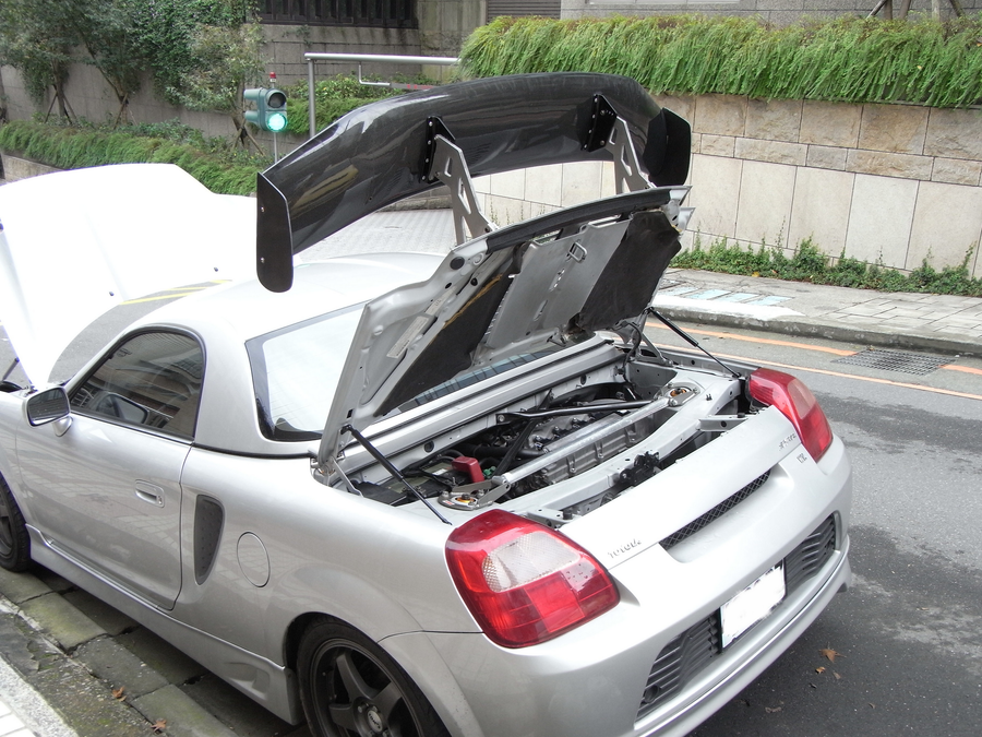 D1 Spec -konepellin hiilikuitu kaasujouset Toyota MR-S