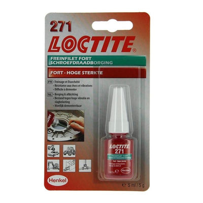 Loctite 271 Lujakestoinen Kierrelukite (Punainen, 5 ml)