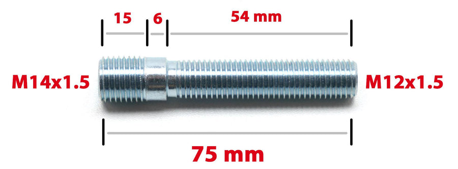 Muunnospyörän pultti - M14x1.5 to M12x1.5