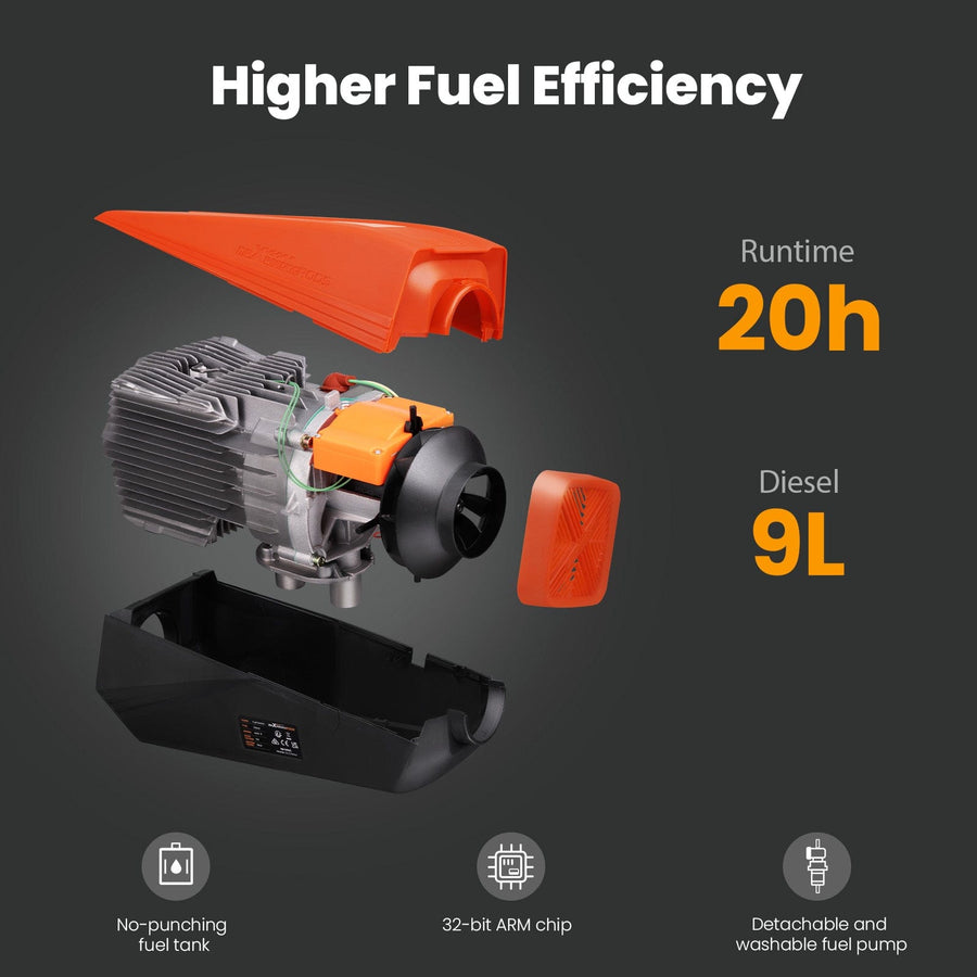 1-5 kW Säädettävä Diesel Lämmitin + Bluetooth