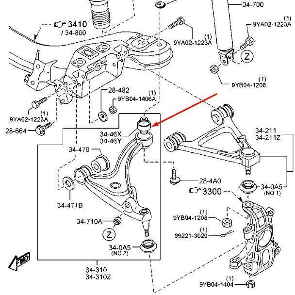 Cybul etualatukivarren pallonivelet Mazda MX-5 NC