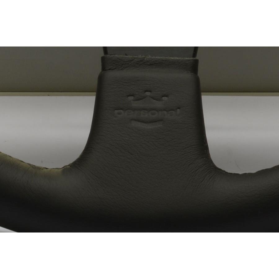 Personal Thunder Ratti - 350 mm - Musta Nahka & Sininen Perforoitu Nahka, Mustat Puolat