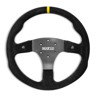 Sparco R350B Litteä Ratti, Mokkanahka, 2 Painiketta