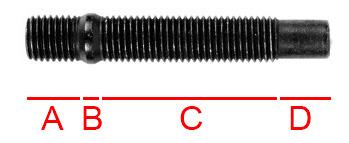 Muunnospyörän pultti M12x1.5 (82 mm)