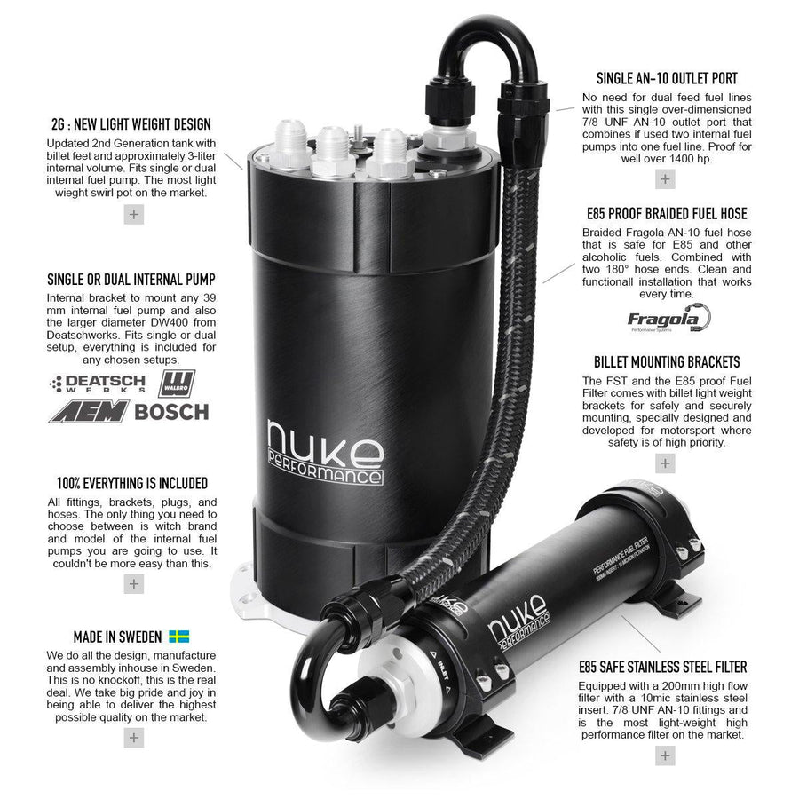 Nuke Performance 2G Fuel Surge Tank sisäisille polttoainepumpuille