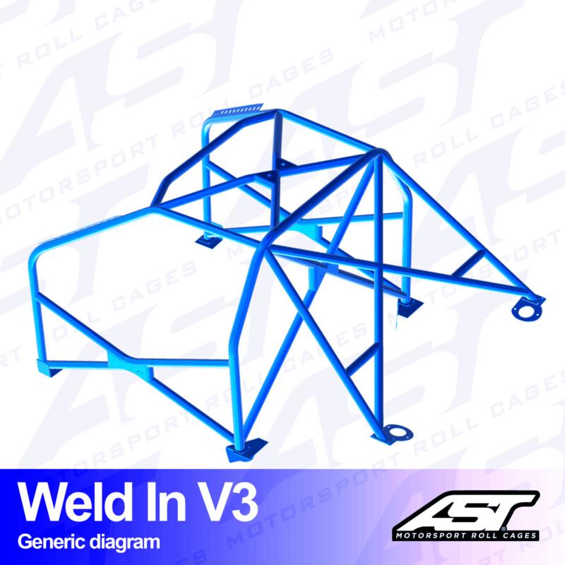 AST Rollcages V3 hitsattava 8-pisteen turvakaari Audi A4 B5 Avant (Quattro) - FIA-hyväksytty