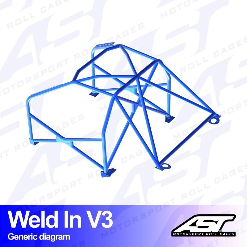 AST Rollcages V3 hitsattava 8-pisteen turvakaari Renault Clio 3