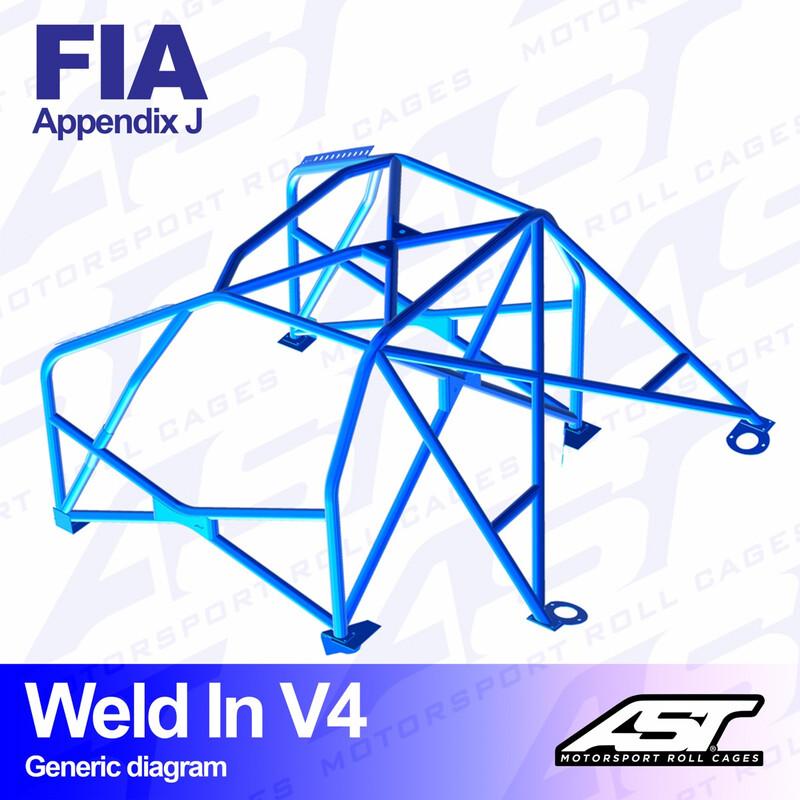 AST Rollcages V4 hitsattava 8-pisteen turvakaari Mitsubishi Lancer Evo 3 (III) - FIA-hyväksytty