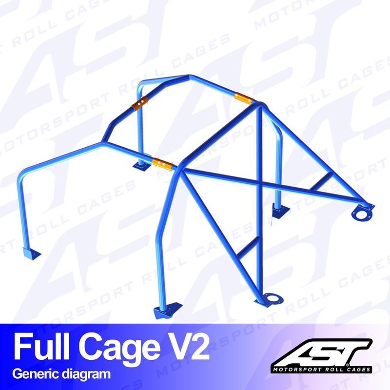 AST Rollcages V2 pultattava 6-pisteen turvakaari Ford Sierra MK1, 2 & 3 - Coupe (RWD)