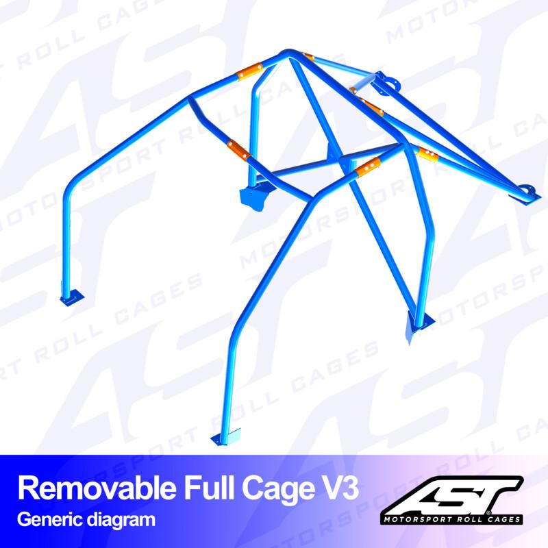 AST Rollcages V3 irroitettava pultattava 6-pisteen turvakaari Audi S3 8V - 4-ovinen, Quattro