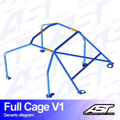 AST Rollcages V1 pultattava 6-pisteen turvakaari VW Golf 4 3-ovinen, FWD