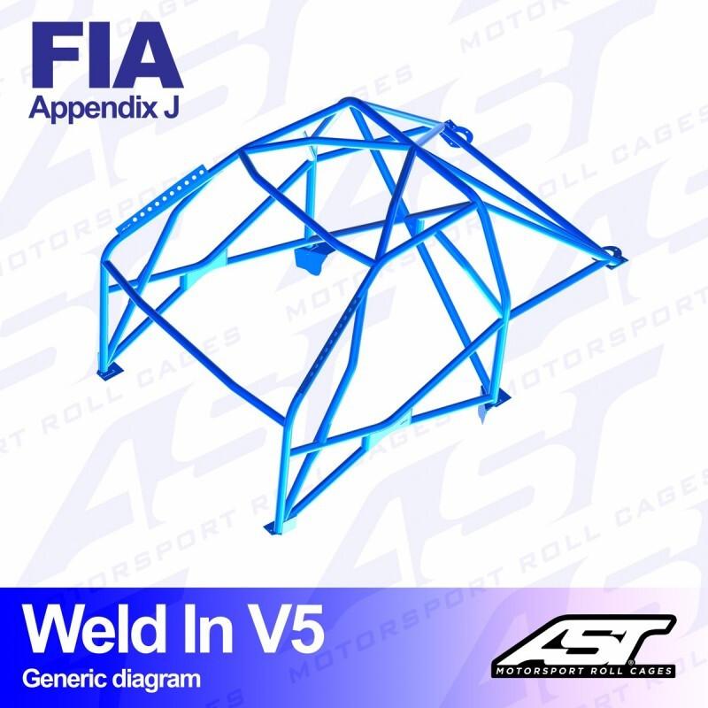 AST Rollcages V5 hitsattava 8-pisteen turvakaari VW Polo 6R - FIA-hyväksytty