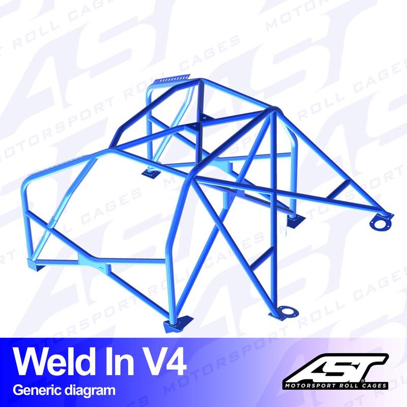 AST Rollcages V4 hitsattava 8-pisteen turvakaari Audi TT 8N, Quattro
