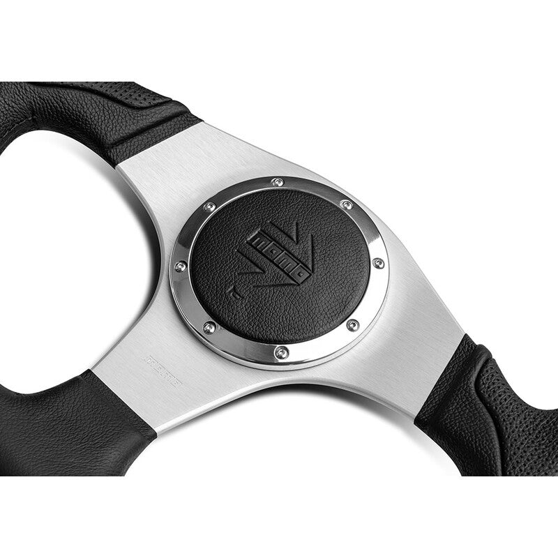 Momo Millenium Ratti (40 mm Syvyys), Musta Nahka, Alumiini puolat - 35 cm