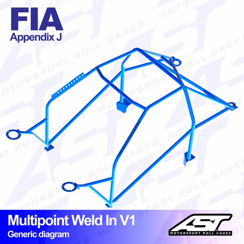 AST Rollcages V1 hitsattava 10-pisteen turvakaari Toyota Celica ST185 - FIA-hyväksytty
