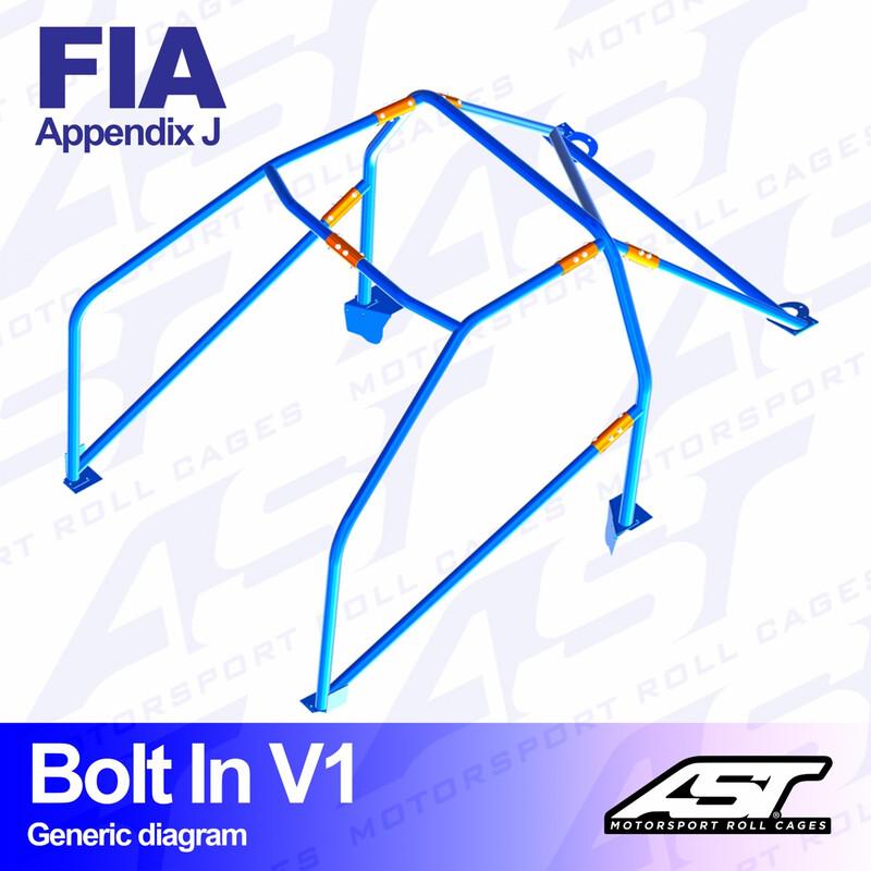 AST Rollcages V1 pultattava 6-pisteen turvakaari Fiat Seicento - FIA-hyväksytty