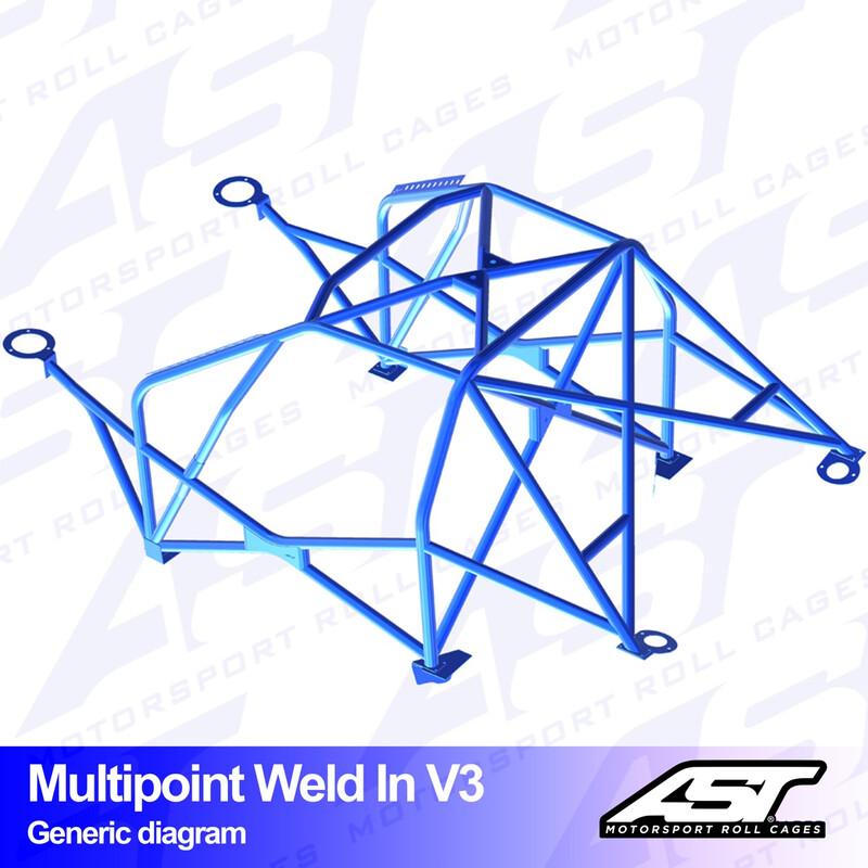 AST Rollcages V3 hitsattava 10-pisteen turvakaari Honda Prelude 5G