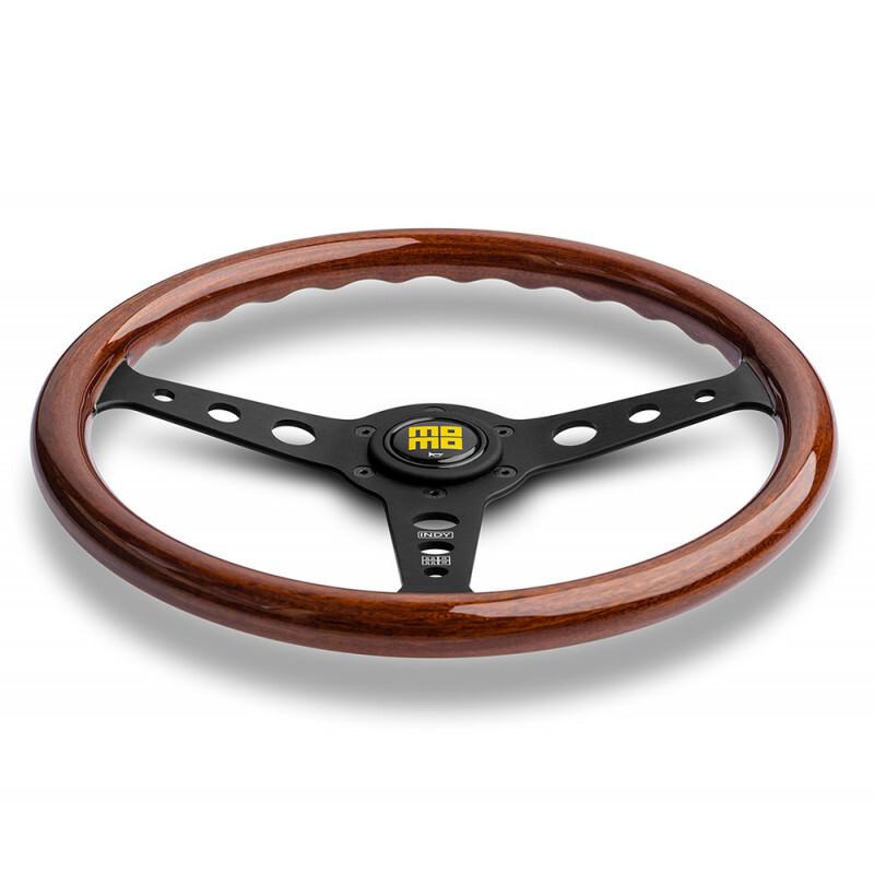 Momo Indy Heritage Ratti (37 mm Syvyys), Puu, Mustat puolat - 35 cm