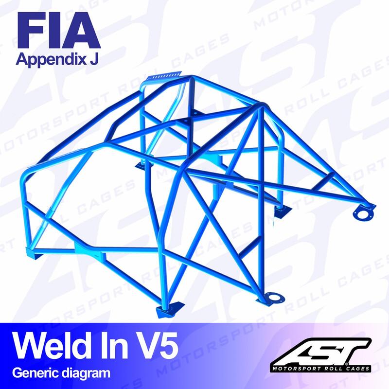 AST Rollcages V5 hitsattava 8-pisteen turvakaari Renault 19 5-ovinen - FIA-hyväksytty