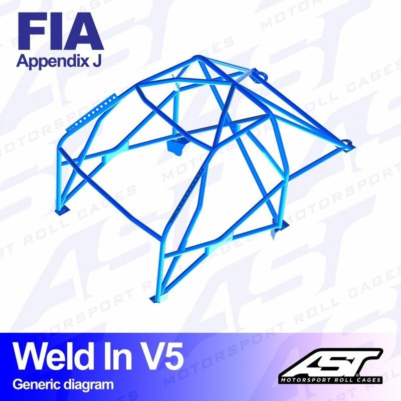 AST Rollcages V5 hitsattava 8-pisteen turvakaari Renault Clio 3 - FIA-hyväksytty