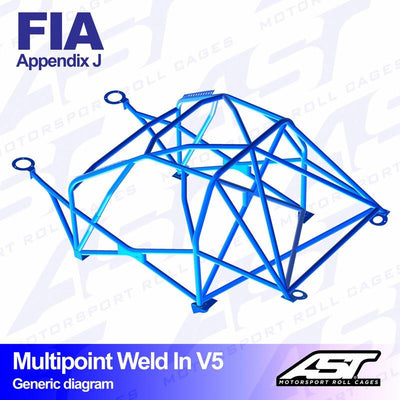 AST Rollcages V5 hitsattava 10-pisteen turvakaari Porsche 911 996 RWD - FIA-hyväksytty