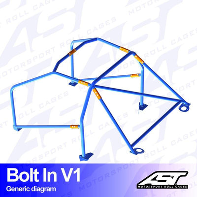 AST Rollcages V1 pultattava 6-pisteen turvakaari Porsche 968 - FIA-hyväksytty