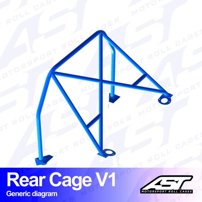 AST Rollcages V1 pultattava takaosan turvakaari Fiat 500 Abarth