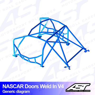 AST Rollcages V4 "Nascar" -tyylinen hitsattava 8-pisteen turvakaari BMW 1-sarja E87 (5-ovinen)