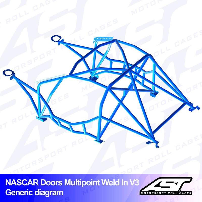 AST Rollcages V3 "Nascar" -tyylinen hitsattava 10-pisteen turvakaari Nissan Silvia PS13