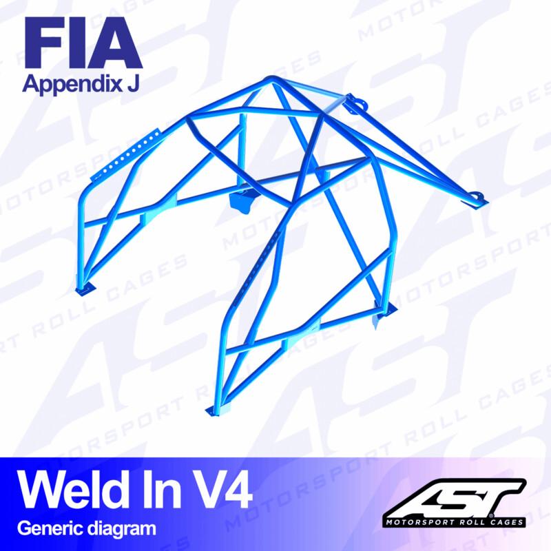 AST Rollcages V4 hitsattava 8-pisteen turvakaari Citroen Xsara - FIA-hyväksytty