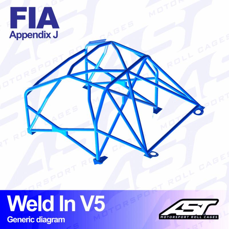AST Rollcages V5 hitsattava 8-pisteen turvakaari Fiat Punto - FIA-hyväksytty