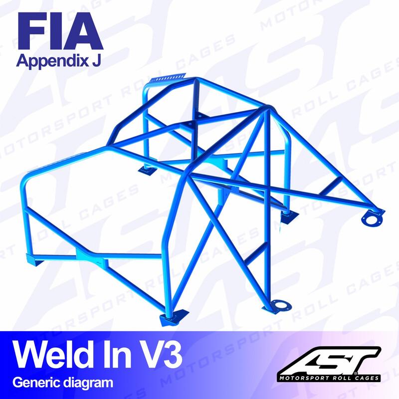 AST Rollcages V3 hitsattava 8-pisteen turvakaari Nissan Primera P11 - FIA-hyväksytty