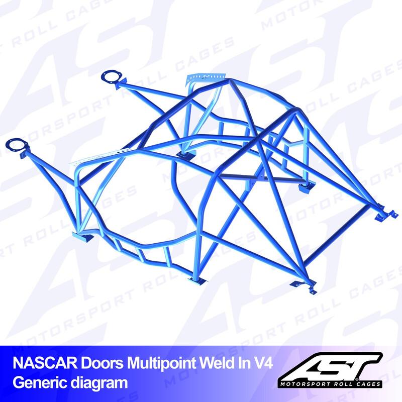 AST Rollcages V4 "Nascar" -tyylinen hitsattava 10-pisteen turvakaari BMW 1-sarja E87 (5-ovinen)