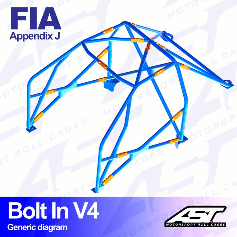 AST Rollcages V4 pultattava 6-pisteen turvakaari VW Polo 6R - FIA-hyväksytty