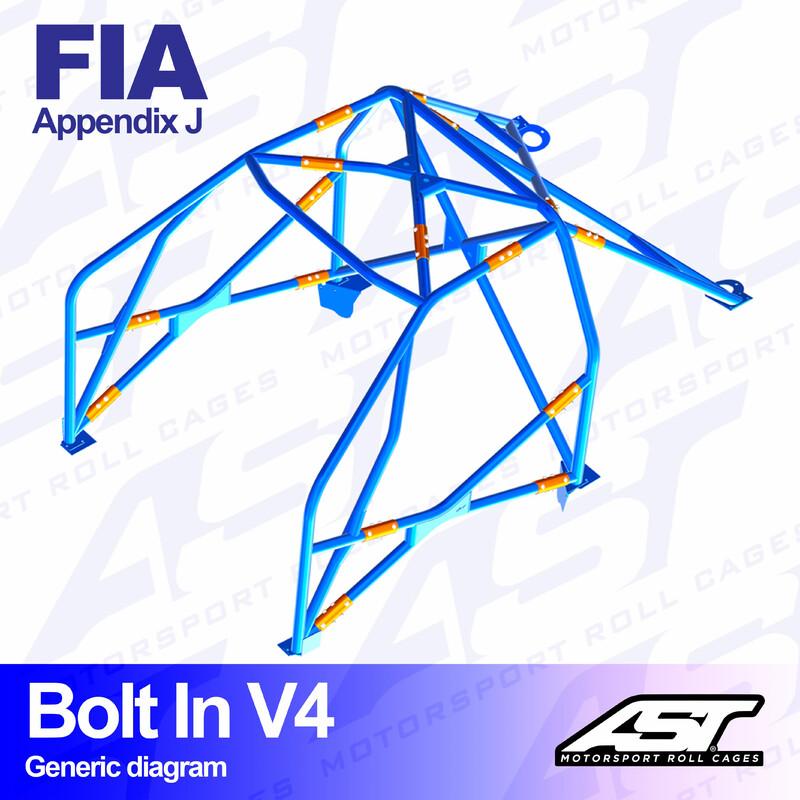 AST Rollcages V4 pultattava 6-pisteen turvakaari BMW E36 Coupe - FIA-hyväksytty