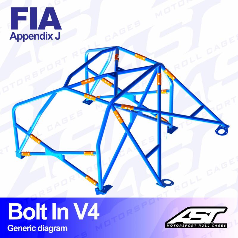 AST Rollcages V4 pultattava 6-pisteen turvakaari BMW E36 Coupe - FIA-hyväksytty