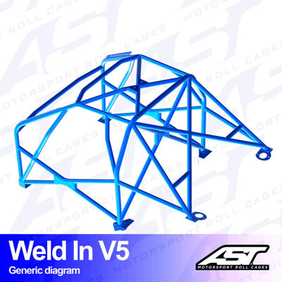 AST Rollcages V5 hitsattava 8-pisteen turvakaari Audi S4 B5 Avant (Quattro) - FIA-hyväksytty